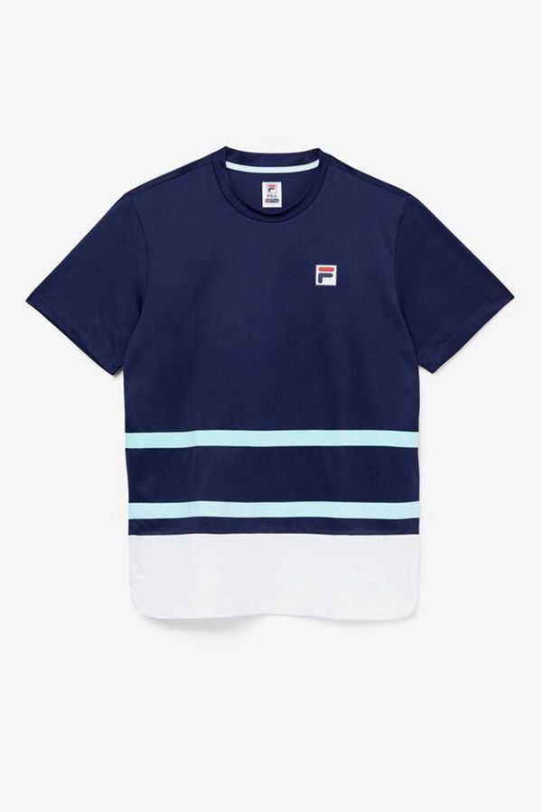 Fila Legends Rally Crew Men's T-Shirts - Navy/White /,NZ 297-6957